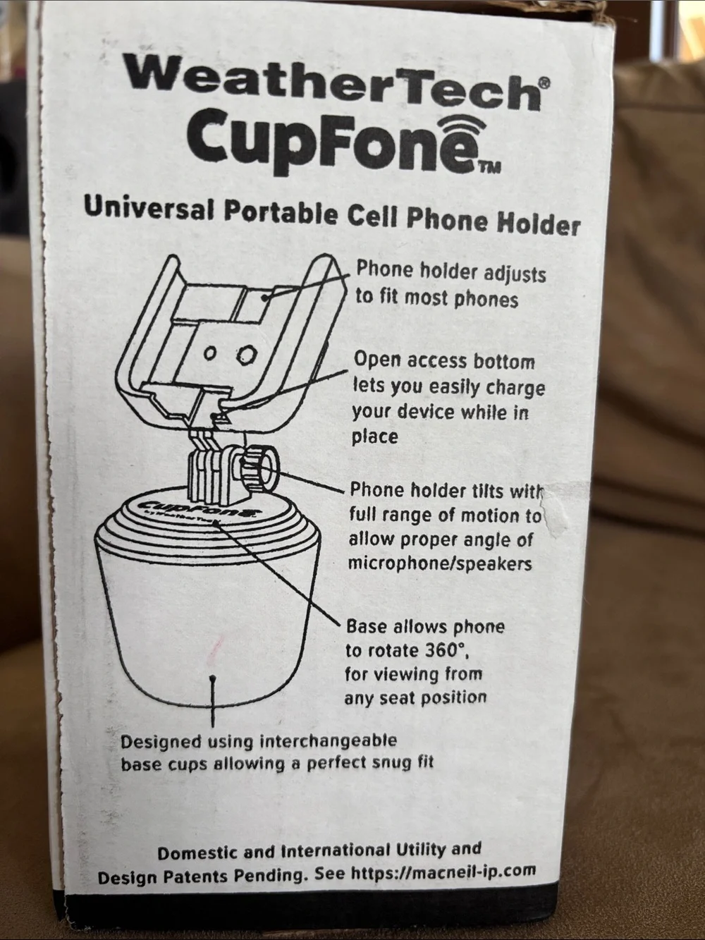 WeatherTech CupFone Cup-Holder Phone Mount - White